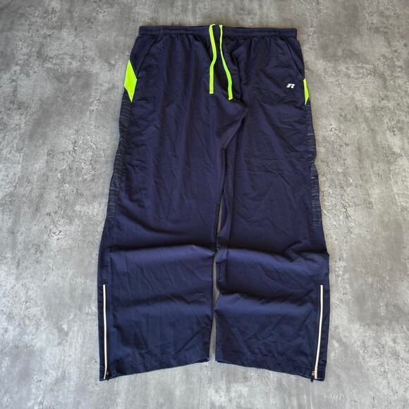 Vintage Y2K Russell Athletic Baggy Navy & Green Sweatpants - Picture 1 of 4